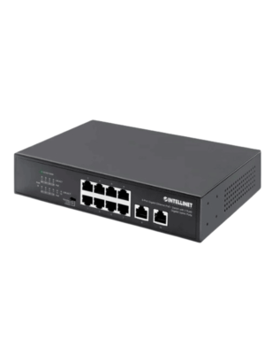 Intellinet - 561402 Switch Gigabit con 8 puertos PoE+ y 2 puertos Gigabit RJ45 de enlace ascendente #I&MBFIN