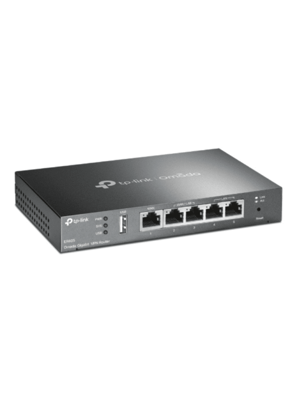 TP-LINK ER605 - Router Omada VPN SDN Multi-WAN Gigabit con 1 puerto WAN Gigabit, 2 LAN Gigabit y 2 configurables LAN/WAN, hasta 25,000 sesiones concurrentes, con gestión centralizada Omada o stand-alone y 1 puerto USB 2.0. - Image 2