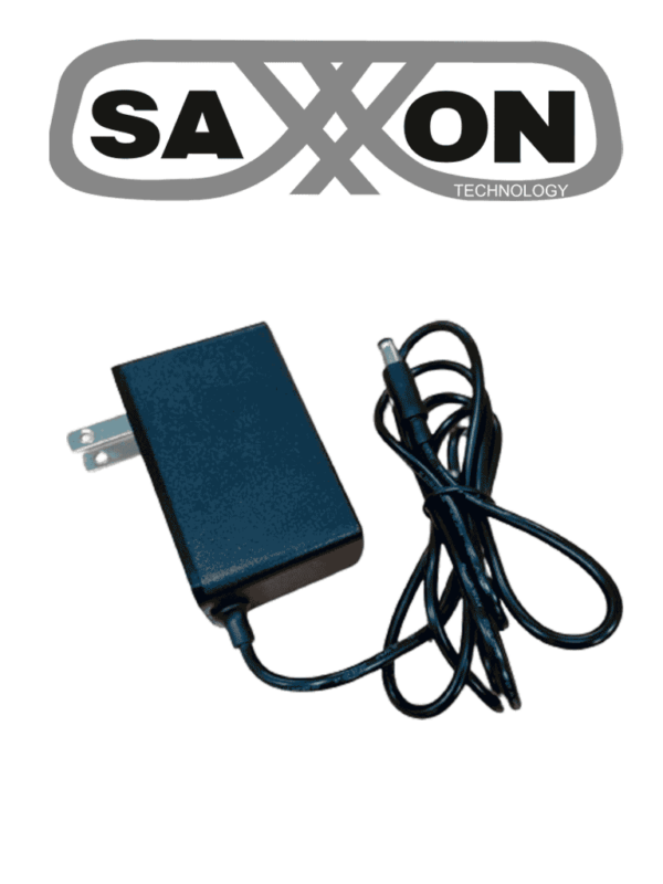 SAXXON KA24D1202000USH - Fuente de Poder Regulada / 12 Vcc 2 Amper / Conector Macho / Voltaje de Entrada: 100-240V / Ideal para Cámaras de CCTV , Controles de Acceso y Asistencia