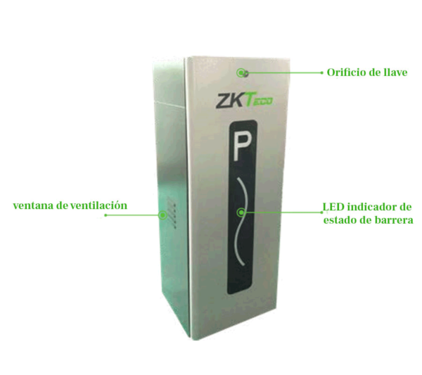 ZKTECO CMP200 - Barrera Vehicular de doble dirección Izq o Der/ Brazo Telescópico de 2.6 hasta 4.5 metros / 3 Seg. / Gabinete con Luz Led Indicador de estado / Sistema Inteligente anti-impacto/ Incluye 2 controles remotos - Image 2