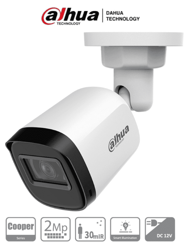 DAHUA HAC-B2A21N-U-0360B - Cámara Bullet de 2 Megapixeles/ 1080p / Lente de 3.6mm/ 80 Grados de Apertura/ Visión Nocturna de 30 mts/ Metálica/ IP67/ Soporta CVI/TVI/AHD/CVBS/ menú OSD para Configuración/ #OSD #TopDahua #VolDH #DAHQ1M