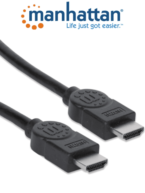 MANHATTAN 308458 - Cable HDMI de Alta Velocidad de 22.5 Metros/ Resolución 4k@30Hz/ Soprota 3D/ HDMI Macho a Macho/ Soporta Canal de Retorno de Audio (ARC)/ Blindado para Reducir Interferencia/ #MCI2Q125