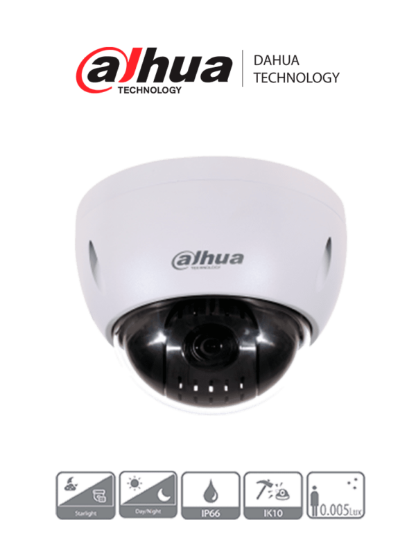 DAHUA DH-SD42215-HC-LA - Cámara PTZ de 2 Megapíxeles/ 1080p/ 15x de Zoom Óptico/ Montaje en Techo/ WDR Real 120 dB/ Starlight/ Antivandálica IK10/ IP66