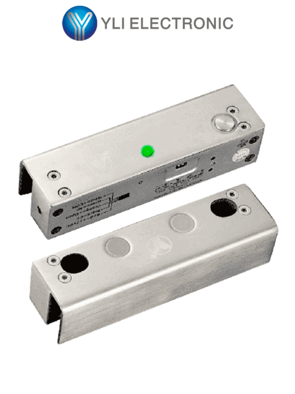 YLI YB500ULED - Cerradura Eléctrica 1000 Kg de Fuerza de Sujeción, Indicador LED para Puerta de Vidrio Sin Marco, 12 VDC, con Retardo de Tiempo Ajustable #ML3