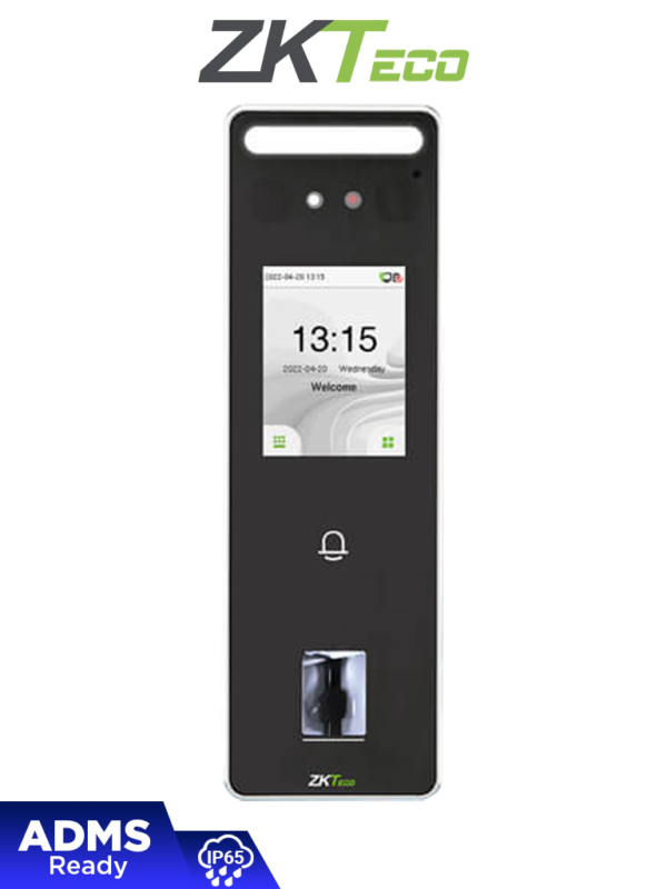 ZKTECO SpeedFaceV3L - Control de Acceso y Asistencia Visible Light con Autenticación Facial (500 Rostros), Huella Digital BioID+ (3000), Registro de 200,000 Eventos, IP65 y Conectividad TCP/IP #LicenciaBT