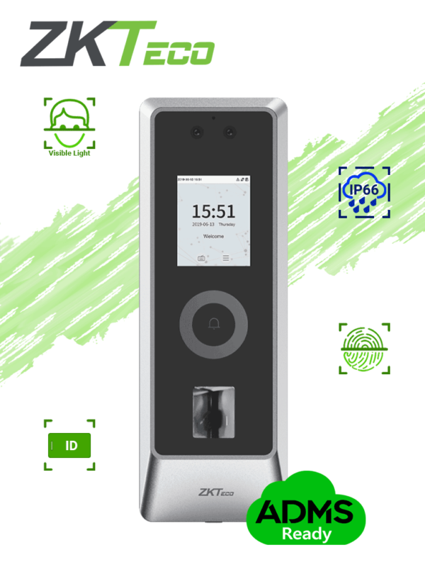 ZKTECO PROMA - Control de Acceso Facial / Exterior IP66 / IK07 / 30,000 rostros / 10,000 huellas / 50,000 tarjetas / ADMS #ZK3