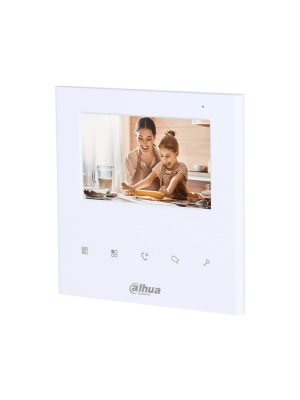 DAHUA DHI-KTA04 - Kit de videoportero analógico con monitor de 4.3" y botones táctiles. Incluye frente de calle con cámara de 1.3 MP, múltiples tonos de timbre personalizables, y función de apertura de puerta para mayor seguridad y comodidad. - Image 3