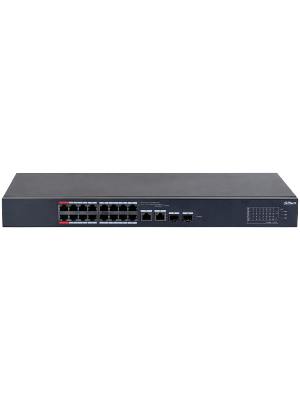 DAHUA CS4218-16ET-135 - Switch PoE de 18 Puertos/ 16 Puertos Poe 10/100/ 2 Puertos Uplink 10/100/1000 + 2 Puertos SFP/ 135 Watts Totales/ Administrable en la Nube por DoLynk Care/ PoE Hasta 250 Metros/ Carcasa Metalica/ Switching 7.2 Gbps #MCI2Q125 - Image 2