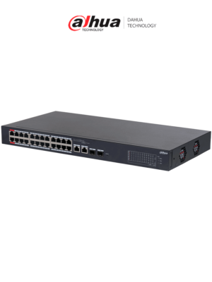 DAHUA CS4226-24ET-240 - Switch PoE de 26 Puertos/ 24 Puertos PoE 10/100/ 2 Uplink 10/100/1000 + 2 Puertos SFP/ 240 Watts Totales/ / Administrable en la Nube por DoLynk Care/ PoE Hasta 250 Metros/ Carcasa Metalica/ Switching 8.8 Gbps/ #LoNuevo