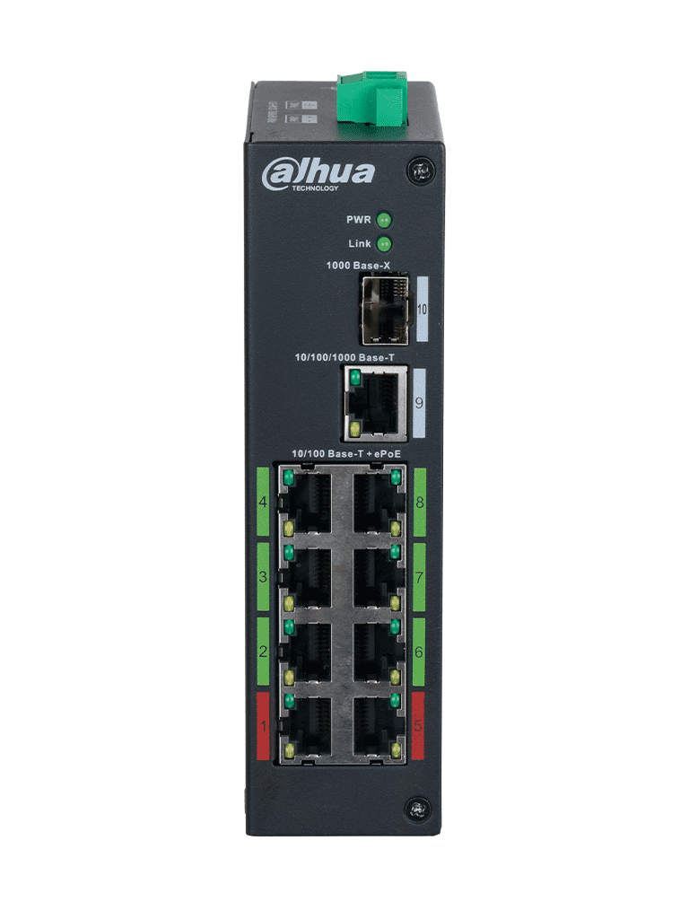 DAHUA DH-LR2110-8ET-120-V2 Switch Industrial ePoE 8 Puertos/ Hasta 800 Mts con Cámaras ePoE/ 120 Watts/ Switching 8.8G/ IEEE802.3af/ IEEE802.3at/ Hi-PoE - Image 2
