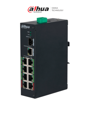 DAHUA DH-LR2110-8ET-120-V2 Switch Industrial ePoE 8 Puertos/ Hasta 800 Mts con Cámaras ePoE/ 120 Watts/ Switching 8.8G/ IEEE802.3af/ IEEE802.3at/ Hi-PoE