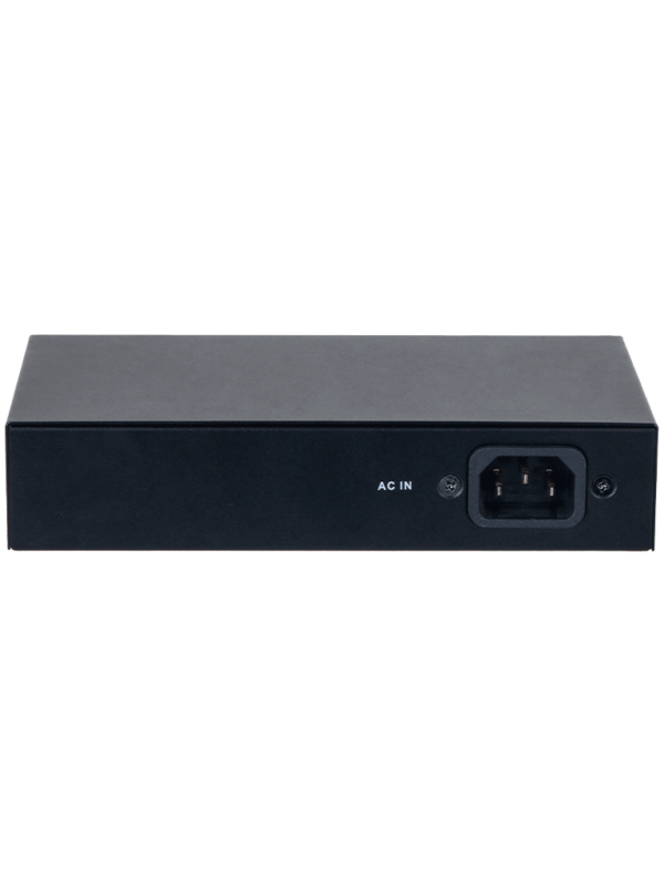 DAHUA DH-PFS3005-4GT-36 - Switch con 4 puertos Gigabit PoE y 1 puerto RJ45 10/100/1000 Mbps. Ofrece protección contra descargas eléctricas, ideal para alimentar dispositivos IP. Incluye fuente de poder integrada. #Anivdahua2 #MCI1Q125 - Image 3