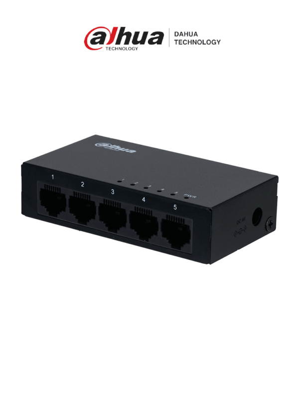 DAHUA PFS3005-5GT - Switch Gigabit de 5 Puertos No Administrable/ Capa 2/ 10/100/1000 Base-T/ Carcasa Metalica/ Switching 10G/ Tasa de Reenvio de Paquetes 7.44 Mbps/ Memoria Bufer de Paquetes 1Mb/ Con Proteccion de Descargas/ #SwitchDpxv #VolDH