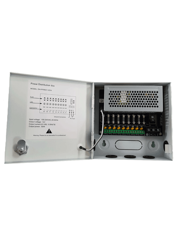 DAHUA PFM341-9CH - Fuente de Poder de 12 vcd/ 5 Amperes/ para 9 Camaras/ Fusibles Intercambiables/ Proteccion contra Sobrecargas/ Color Blanco/ - Image 2