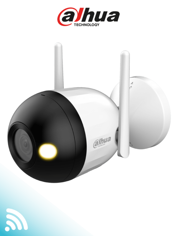 DAHUA F2C-LED - Cámara IP Bullet Wifi de 2 Megapíxeles/ Full Color/ Microfono Integrado/ 30 Mts de Luz Visible/ Ranura para MicroSD/ IA con Detección de Humanos/ IP67/#WifiDahua #MCI2Q125