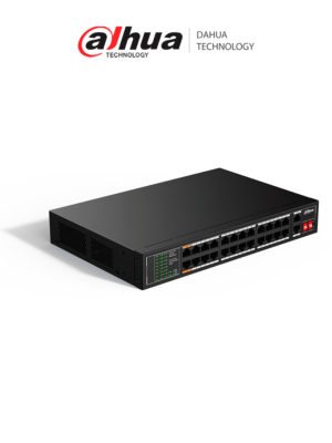 DAHUA DH-SF1026LP - Switch PoE de 26 Puertos/ 190 Watts Totales/ 2 Puertos Uplink 10/100/1000/ Switching 8.8 Gbps/ Compatible con Standares:IEEE802.3af; IEEE802.3at; Hi-PoE/ PoE Hasta 250 Metros/ #LoNuevo #MCI1Q125