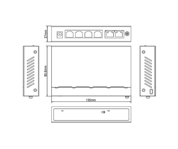 UTEPO UTP3GSW04TP60 - Switch Gigabit PoE no administrable con 4 puertos PoE Gigabit, 2 puertos Gigabit RJ45, modo CCTV, PoE 60W - Image 4