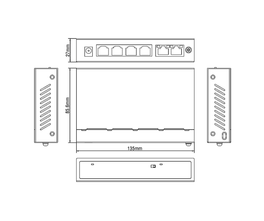 UTEPO UTP3GSW04TP60 - Switch Gigabit PoE no administrable con 4 puertos PoE Gigabit, 2 puertos Gigabit RJ45, modo CCTV, PoE 60W - Image 4
