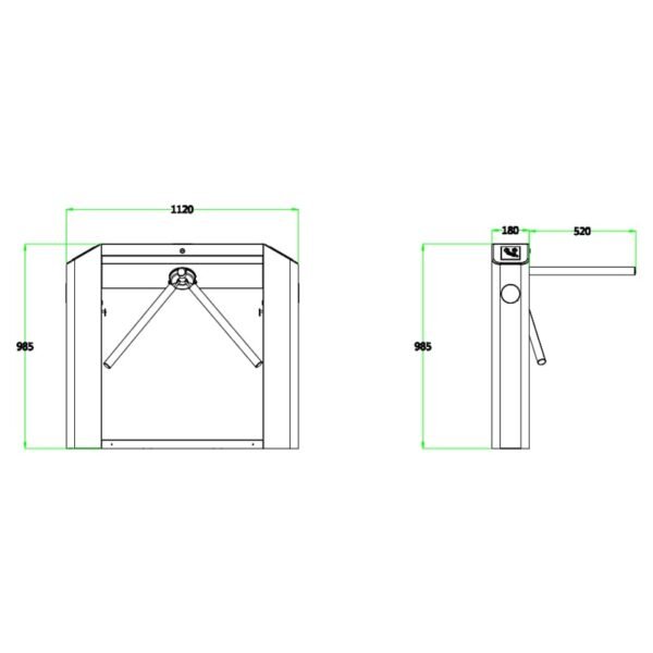 ZKTECO TS2022PRO - Torniquete Bidireccional Semiautomático Tipo puente / Acero SUS304 / Carril 50 cm / 110V / Exterior Protegido / 25 a 48 Personas x Min. / Indicadores LED / Incluye Lectores FR1200 y Panel InBio260 Integrado #spf - Image 3