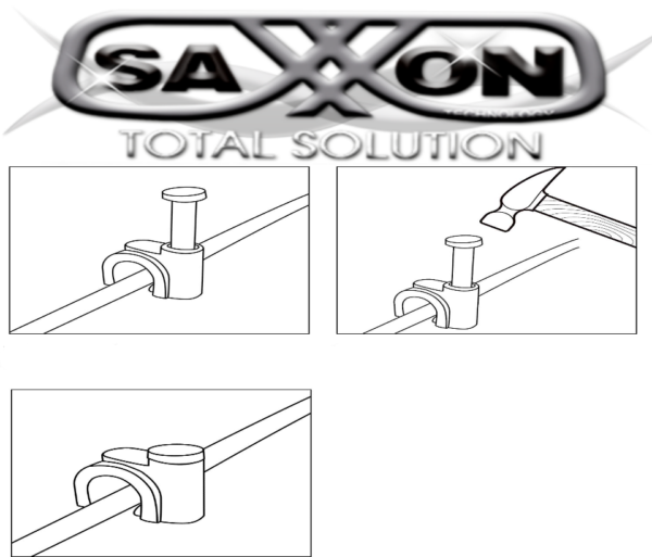 SAXXON GRA955B - Bolsa de 50 grapas de pared/ Color blanco/Diametro: 6mm / Con clavo de 3/4 para concreto de alta resistencia - Image 4