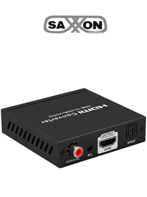 SAXXON LKV3061 - Convertidor de Audio HDMI/ Soporta Extracción de Video y Audio/ Conexion de Audio a traves de SPDIF & Coaxial o 3.5mm/ Resolucion de Video 4Kx2K@60Hz