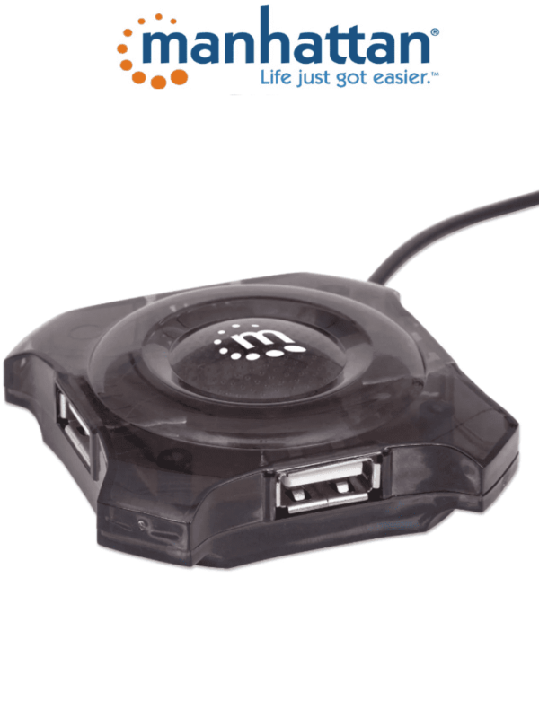 MANHATTAN 162272 - Mini USB de 4 Puertos que Proveen Energía/ Soporta especificaciones USB 1.1/ Soporta Dispositivos y Puertos USB 2.0 (hasta 12 Mbps)/