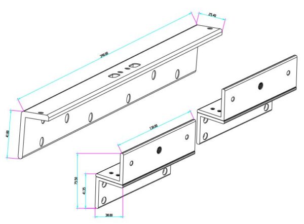 YLI MBK180NDZL - Soporte ZL para chapa magnética doble YM180NDLED/ 750 Lb de sujeción - Image 2