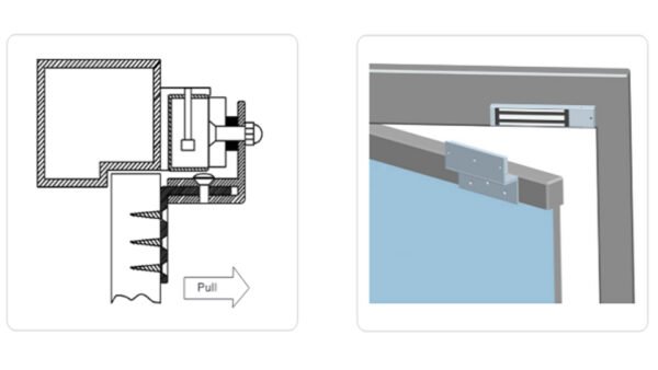 YLI MBK280NZL - Soporte de fijación ZL de aluminio para puerta con apertura interior / Compatible con cerradura magnética YM280N y YM280NLED - Image 2