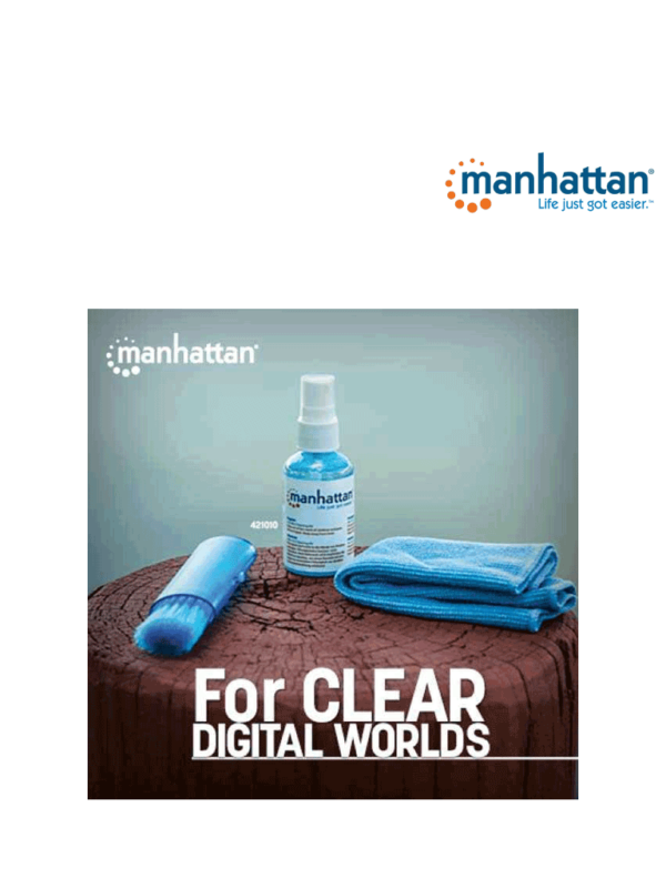 MANHATTAN 421010 - Kit de Limpieza para Pantallas LCD/ Libre de Alcohol/ Incluye Solución de Limpieza/ Brocha y Paño de Microfibra/ - Image 2