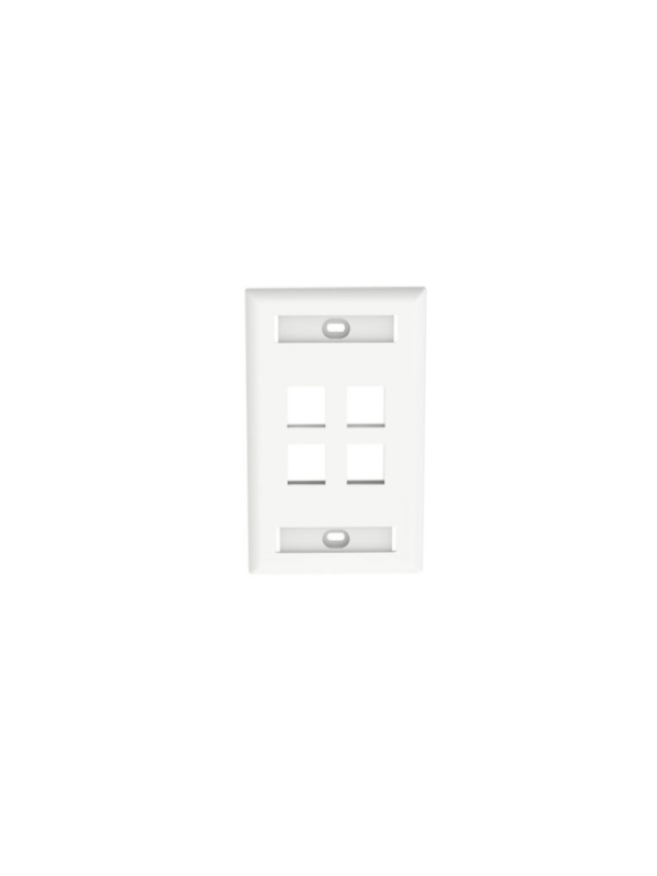 PANDUIT NK4FWHY - Faceplate de pared / 4 puertos / Color blanco /La placa frontal NetKey™ es compatible con un módulo keystone