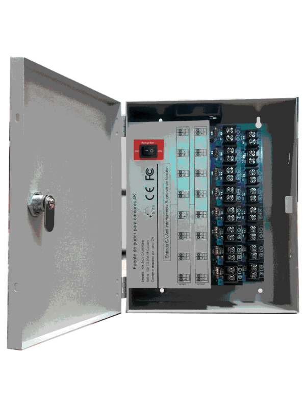 SAXXON PSU1220D16H- Fuente de Poder Profesional de 11 a 15 vcd/ 20 Amperes/ Para 16 Camaras Hasta 4k/ 1.25 Amperes por Canal/ Protección contra Sobrecargas/ Filtro de Ruido por Canal/ Uso rudo/ - Image 3