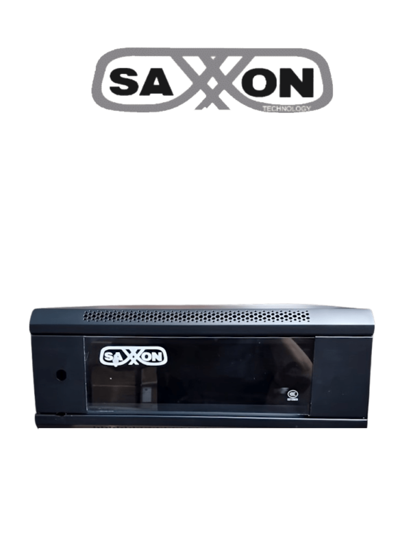 SAXXON SXR4U5404A - Gabinete de Pared Negro / 4 UR / Puerta de Vidrio Templado / Alto 21 cm / Ancho 53 cm / Profundidad 40 cm / Ideal para Grabadores de CCTV #SXNDESCUENTO