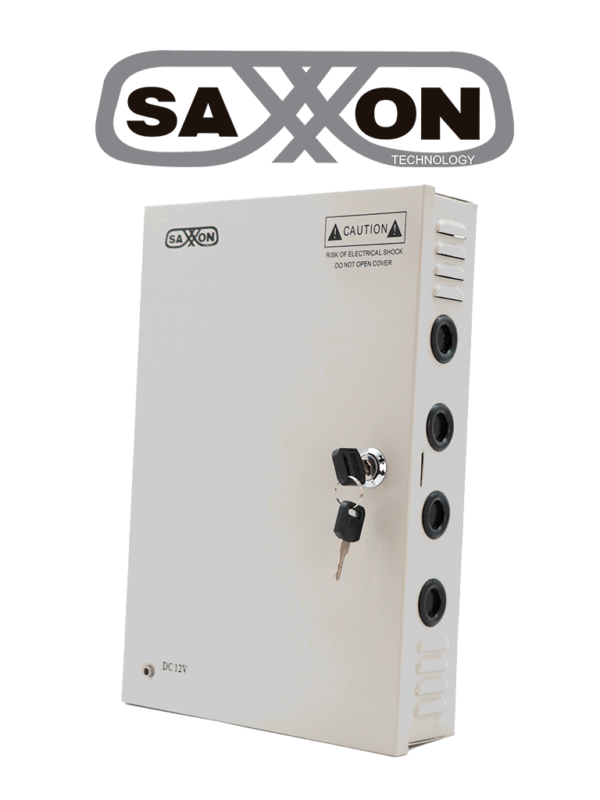 SAXXON SX10A18CH - Fuente de Poder Profesional 12 VCD / 10 Amperes / 18 Canales / 0.5 Amperes por Canal / Protección contra Sobrecargas / Led Indicador de Funcionamiento