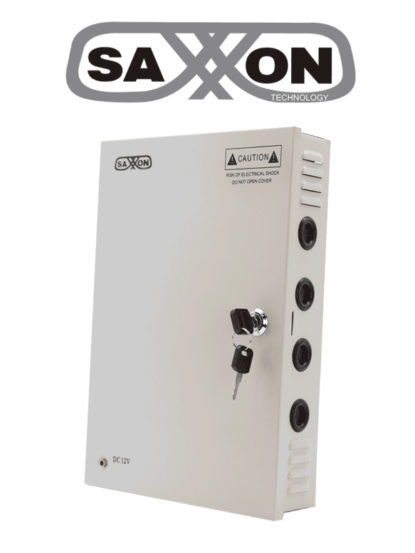 SAXXON SX20A18CH - Fuente de Poder Profesional 12 VCD / 20 Amperes / 18 Canales / 1.1 Amperes por Canal / Protección contra Sobrecargas / Led Indicador de Funcionamiento