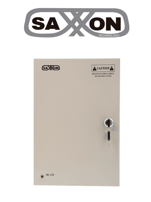 SAXXON SX20A9CH - Fuente de Poder Profesional 12 VCD / 20 Amperes / 9 Canales / 2.2 Amperes por Canal / Protección contra Sobrecargas / Led Indicador de Funcionamiento