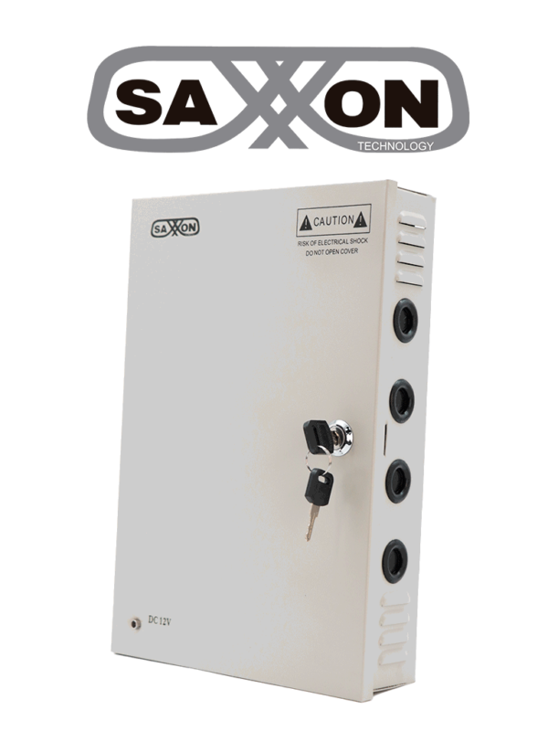 SAXXON SX30A18CH - Fuente de Poder Profesional 12 VCD / 30 Amperes / 18 Canales / 1.6 Amperes por Canal / Protección contra Sobrecargas / Led Indicador de Funcionamiento