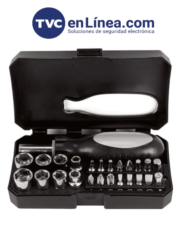TVC PITCAIRN - Set de Herramientas con Desarmador de 16 Puntas/ 8 Dados Intercambiables/ Mango Ergonómico/ Medidas 13.5x8cm/