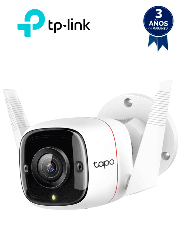 TP-LINK TAPO C310 - Cámara IP WiFi tipo Bullet para Exterior con resolución de 3 MP, visión nocturna, WiFi #BF20242.4 GHz, notificaciones push y ranura para Micro SD. #2025TPL