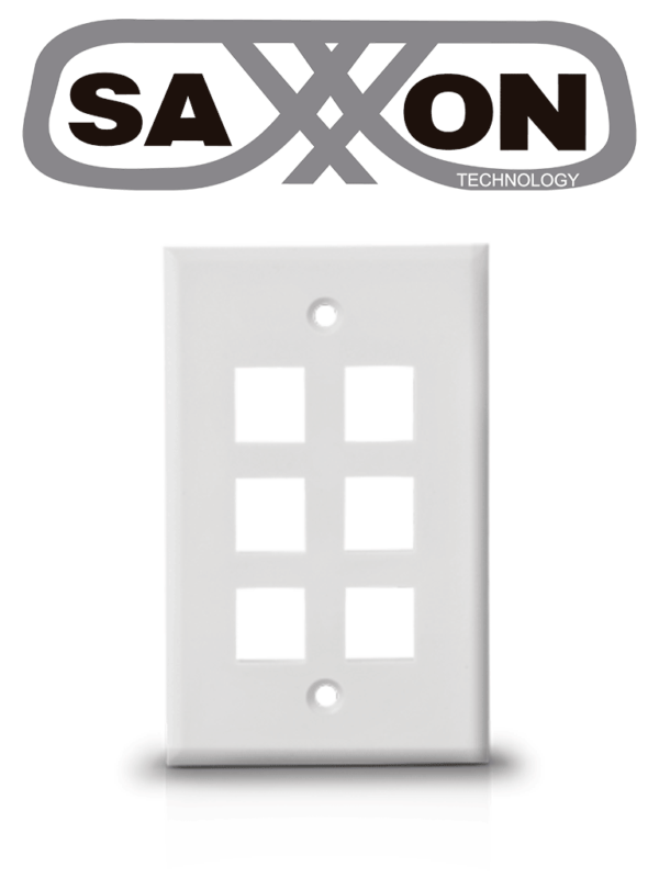 SAXXON A1756A - Placa de pared / Vertical / 6 Puertos tipo keystone / Color blanco #buenfinsaxxon