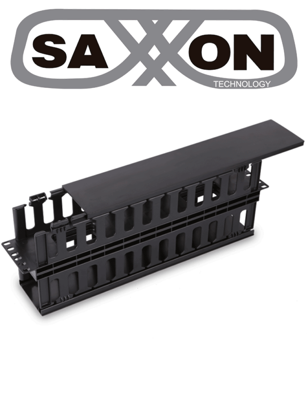 SAXXON J60610 - Organizador de cable horizontal para rack / Doble lado / Plastico / 2U