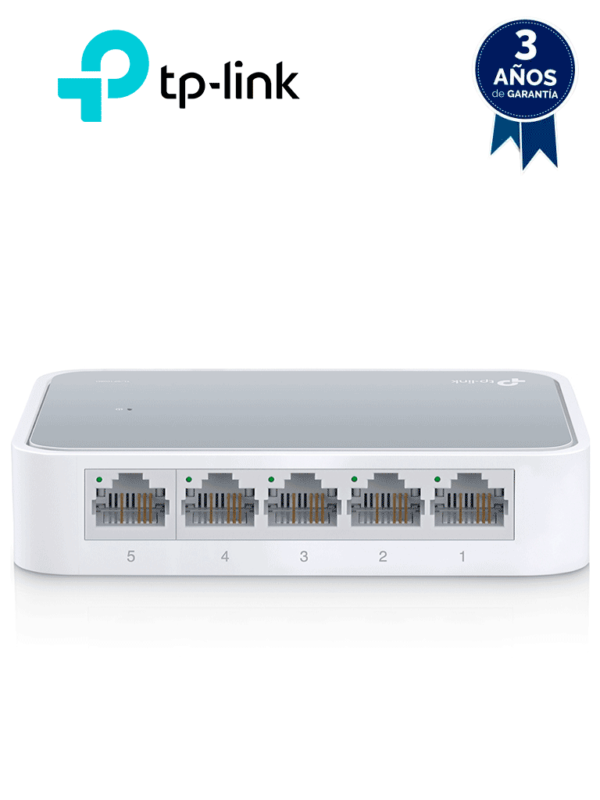 TP-LINK TL-SF1005D - Switch de escritorio con 5 puertos RJ45 Fast Ethernet, diseño en plástico y configuración plug and play. #VIVA #MCI2Q125