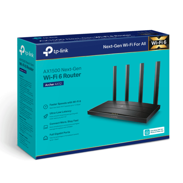 TP-LINK Archer AX12 - Ruteador WiFi 6 AX 1500Mbps con 1 puerto WAN RJ45 Gigabit Ethernet, 3 puertos LAN RJ45 Gigabit Ethernet, tecnologías MU-MIMO y OFDMA, además 4 antenas con Beamforming.#O1 - Image 4