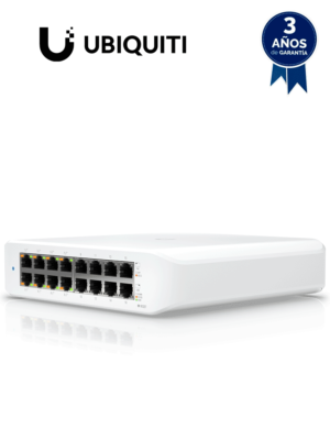 UBIQUITI USW-LITE-16-POE - Switch UniFi Lite, PoE administrable, con 16 puertos 10/100/1000 Mbps y 8 puertos 802.3af/at, con un presupuesto PoE de 45W #MCI2Q125