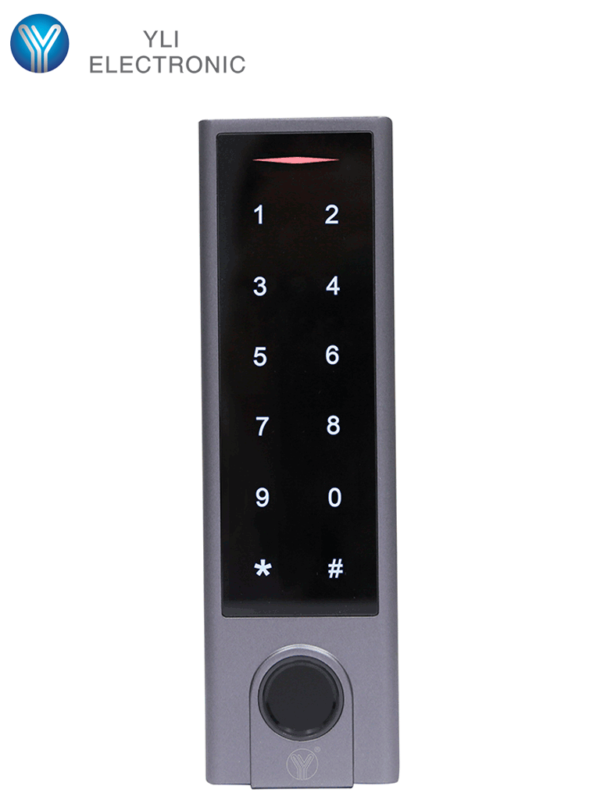 YLI YK1068A - Control de Acceso con Teclado Touch / Huella / Tarjetas ID 125 Khz / Exterior / Entrada Wiegand para Lector Esclavo #YL1