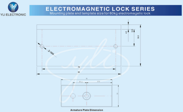 YLI YM60 - Cerradura Magnética para Control de Acceso / Fuerza de Sujeción 60 Kg o 120 Lb / 12 VDC / Para puertas de madera, vidrio y metálicas / Uso interior / Compatible con Soporte MBK70Z - Image 5