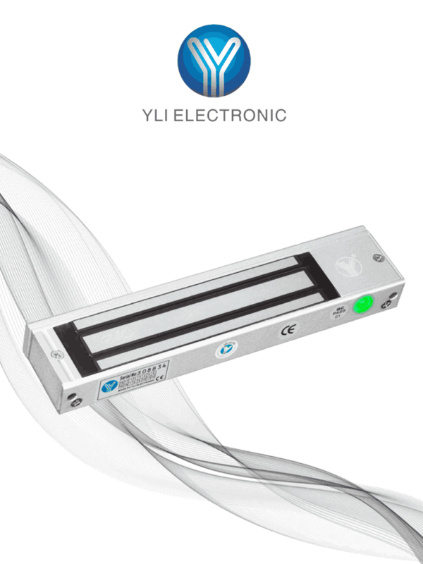 YLI YM500NLED - Cerradura Magnética con Indicador Led para Control de Acceso / Uso rudo / Interior / Fuerza de Sujeción 500 kg o 1200 Lb / Voltaje Doble 12 ó 24 VDC / Compatible con Soporte MBK500NZL #Ayli10