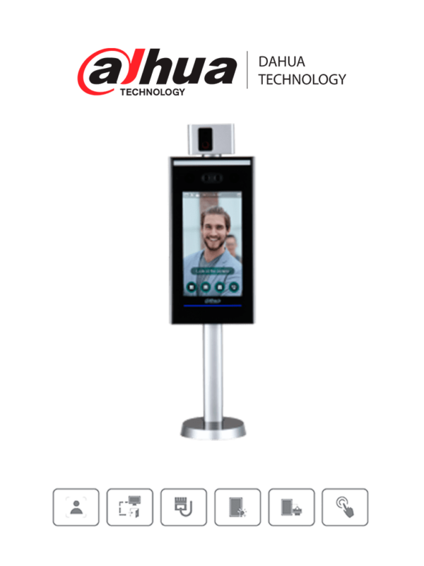 DAHUA DHI-ASI7223X-A-V1-T1 - Control de Acceso con Reconocimiento Facial y Medición de Temperatura/ Pantalla touch de 7 Pulgadas/ Soporta 100,000 Usuarios, 100,000 Rostros, 100,000 Tarjetas, 300,000 Registros/ Montaje en Torniquete/