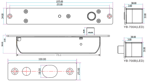 YLI YB700ALED - Cerradura eléctrica de Perno con indicador led, de uso rudo para control de acceso , cuenta retardo de tiempo de 3,6 y 9 segundos con hasta 2000 Kg de fuerza de sujeción - Image 2