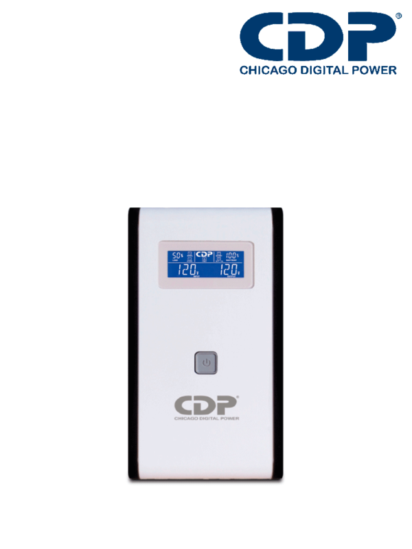 CDP R-Smart1510 - UPS de 1500VA / 900W con pantalla LCD, 10 terminales de salida: 5 con respaldo y AVR, y 5 con supresión de picos.