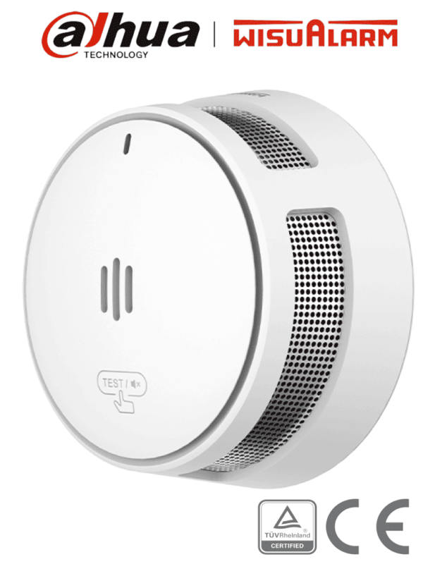 DAHUA WISUALARM DHI-HY-SA40A - Detector de Humo Standalone (Autonomo), Sensor Fotoeléctrico, Sonido de Alarma de 85dB, Batería Sellada de hasta 10 años, Alarma Visual y Audible, Certificaciones TÜV and CE, #LoNuevo #Wisualarm